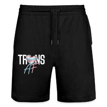 Transgender Trans LGBT Pride - Stanley/Stella Unisex Bio Joggingshorts Trainer  - Schwarz - Vorne - Nik (191cm) & Marisol (170cm)