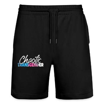Transgender Trans LGBT Pride - Stanley/Stella Unisex Bio Joggingshorts Trainer  - Schwarz - Vorne - Nik (191cm) & Marisol (170cm)