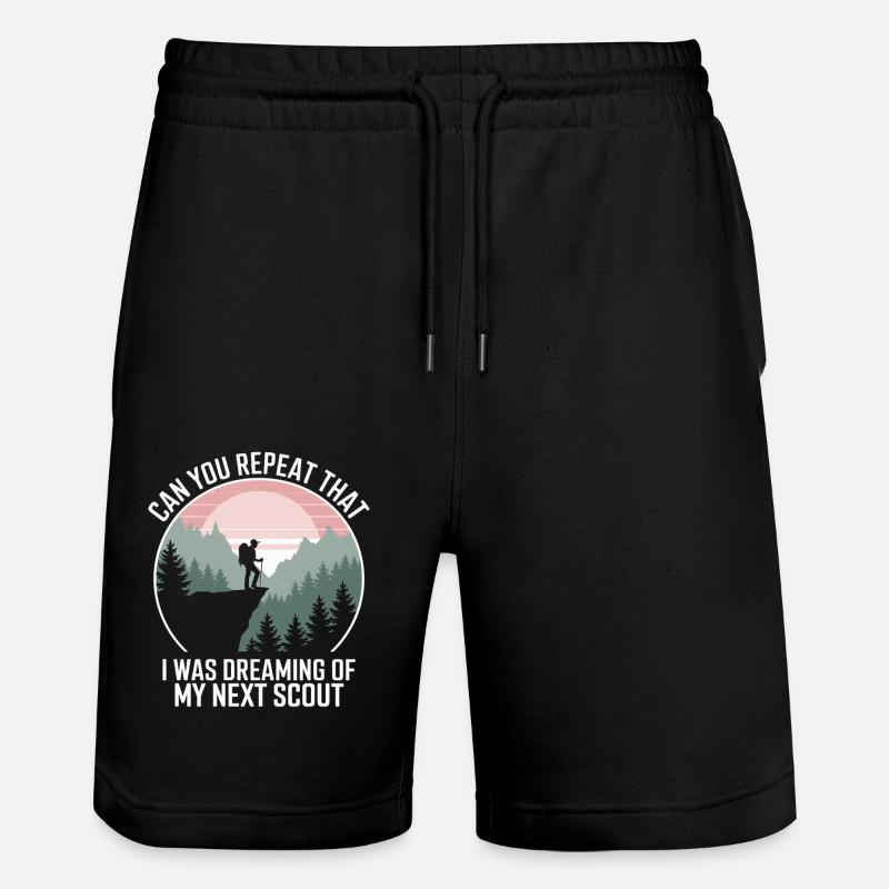 Scout Guide Scout Camping - Stanley/Stella Trainer Unisex Organic Jogging Shorts - black