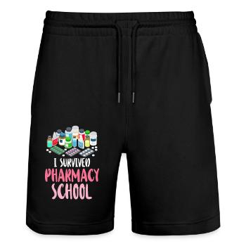 Pharmacy Tech Technician - Stanley/Stella Unisex Bio Joggingshorts Trainer  - Schwarz - Vorne - Nik (191cm) & Marisol (170cm)