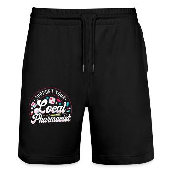 Pharmacy Tech Technician - Stanley/Stella Unisex Bio Joggingshorts Trainer  - Schwarz - Vorne - Nik (191cm) & Marisol (170cm)