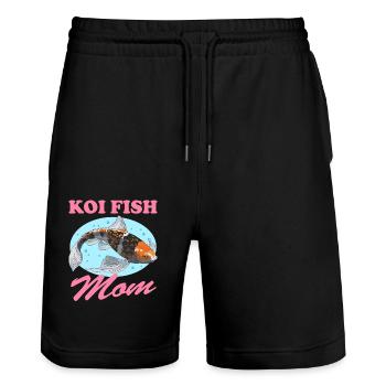 Poisson Koi Maman Koi Nishikigoi Cadeau - Short de jogging bio TRAINER Stanley/Stella unisexe - noir - Devant - Nik (191cm) & Marisol (170cm)