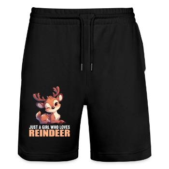 Renne Renne - Short de jogging bio TRAINER Stanley/Stella unisexe - noir - Devant - Nik (191cm) & Marisol (170cm)