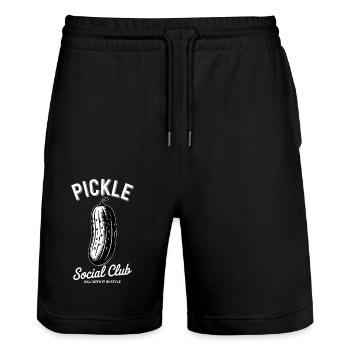 Dill Pickle Ich Gehöre Zu Den Pickles - Stanley/Stella Unisex Bio Joggingshorts Trainer  - Schwarz - Vorne - Nik (191cm) & Marisol (170cm)