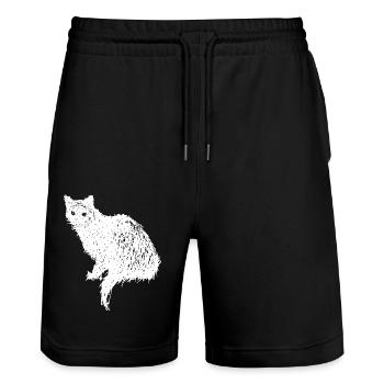 Chat vintage effrayant – Halloween - Short de jogging bio TRAINER Stanley/Stella unisexe - noir - Devant - Nik (191cm) & Marisol (170cm)