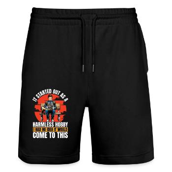 French Horn It Started Out As A Marching Band - Stanley/Stella Unisex Bio Joggingshorts Trainer  - Schwarz - Vorne - Nik (191cm) & Marisol (170cm)