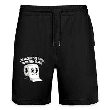 Die Wichtigste Rolle in meinem Leben - Lustig - Stanley/Stella Unisex Bio Joggingshorts Trainer  - Schwarz - Vorne - Nik (191cm) & Marisol (170cm)