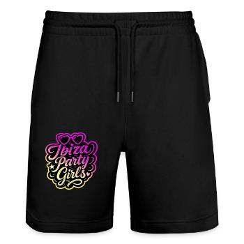 Ibiza Party Girls Holidays - Stanley/Stella Trainer Unisex Organic Jogging Shorts - black - Front - Nik (191cm) & Marisol (170cm)