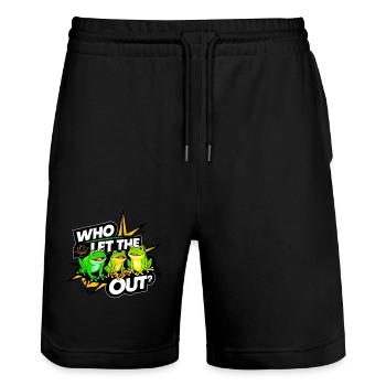 Funny Frog Lovers Who Let The Frogs Out - Stanley/Stella Trainer Unisex Organic Jogging Shorts - black - Front - Nik (191cm) & Marisol (170cm)
