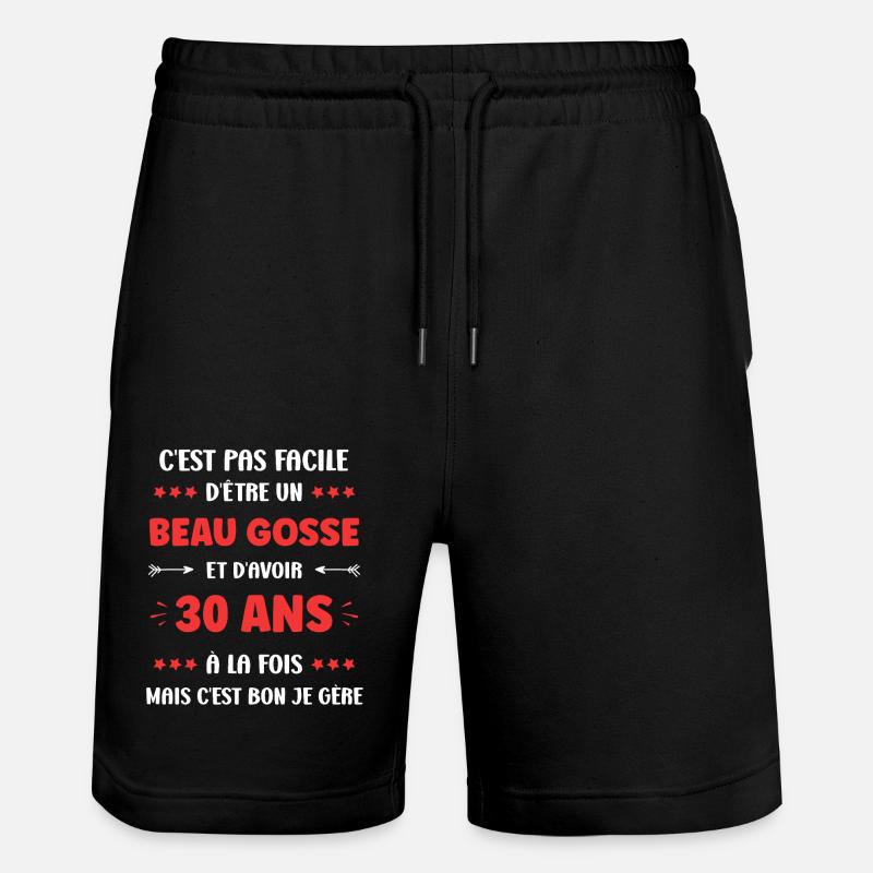 30 ANS - Short de jogging bio TRAINER Stanley/Stella unisexe - noir