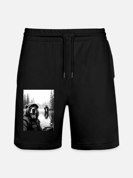 Selfie d’ours de pêche - Short de jogging bio TRAINER Stanley/Stella unisexe - noir