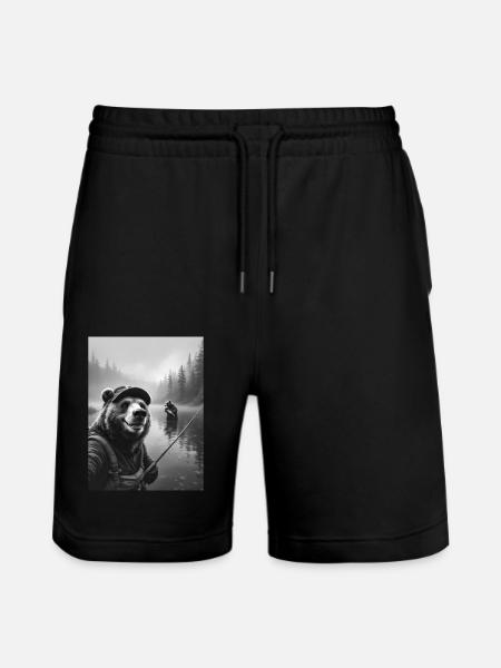 Selfie d’ours de pêche - Short de jogging bio TRAINER Stanley/Stella unisexe - noir