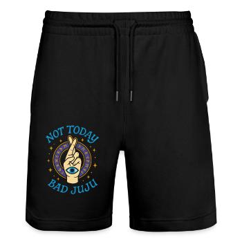 Mauvais Œil Protection Spirituelle Mode Mystique - Short de jogging bio TRAINER Stanley/Stella unisexe - noir - Devant - Nik (191cm) & Marisol (170cm)