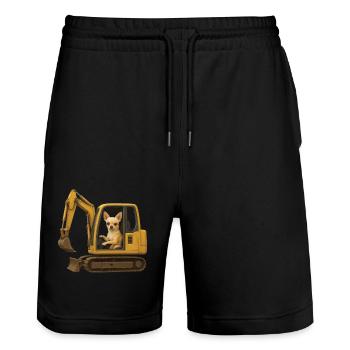 Chihuahua - Stanley/Stella Unisex Bio Joggingshorts Trainer  - Schwarz - Vorne - Nik (191cm) & Marisol (170cm)