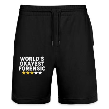 Worlds Okayest Forensic Drôle Scène de crime Forensic - Short de jogging bio TRAINER Stanley/Stella unisexe - noir - Devant - Nik (191cm) & Marisol (170cm)