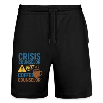 The social worker supports the psychological - Stanley/Stella Trainer Unisex Organic Jogging Shorts - black - Front - Nik (191cm) & Marisol (170cm)