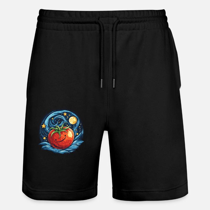 Starry Night Style Tomato - Stanley/Stella Trainer Unisex Organic Jogging Shorts - black