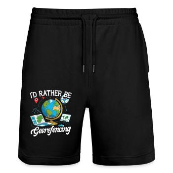Geografische Informationssysteme Georefencing - Stanley/Stella Unisex Bio Joggingshorts Trainer  - Schwarz - Vorne - Nik (191cm) & Marisol (170cm)