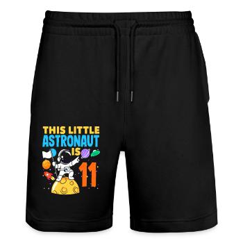 This little astronaut turns 11 years old - Stanley/Stella Trainer Unisex Organic Jogging Shorts - black - Front - Nik (191cm) & Marisol (170cm)