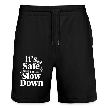 Therapy Affirmation Mindfulness Quote Feelings - Stanley/Stella Trainer Unisex Organic Jogging Shorts - black - Front - Nik (191cm) & Marisol (170cm)