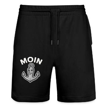 Moin Anker - Short de jogging bio TRAINER Stanley/Stella unisexe - noir - Devant - Nik (191cm) & Marisol (170cm)