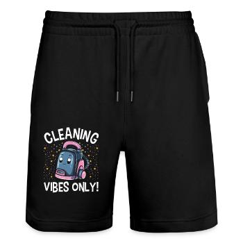 Nettoyant Lover Cleaner - Short de jogging bio TRAINER Stanley/Stella unisexe - noir - Devant - Nik (191cm) & Marisol (170cm)