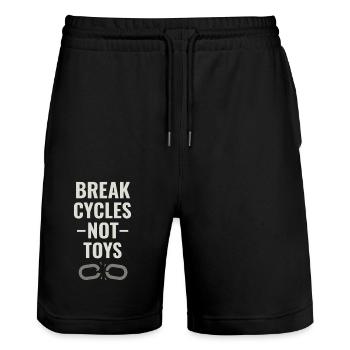 Emotional Verfügbarer Vater Sanfter - Stanley/Stella Unisex Bio Joggingshorts Trainer  - Schwarz - Vorne - Nik (191cm) & Marisol (170cm)