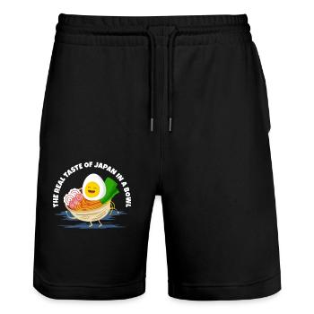 The Real Taste of Japan Ramen Bowl - Stanley/Stella Trainer Unisex Organic Jogging Shorts - black - Front - Nik (191cm) & Marisol (170cm)