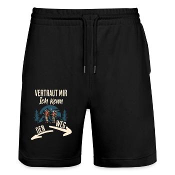 Wander - Stanley/Stella Trainer Unisex Organic Jogging Shorts - black - Front - Nik (191cm) & Marisol (170cm)