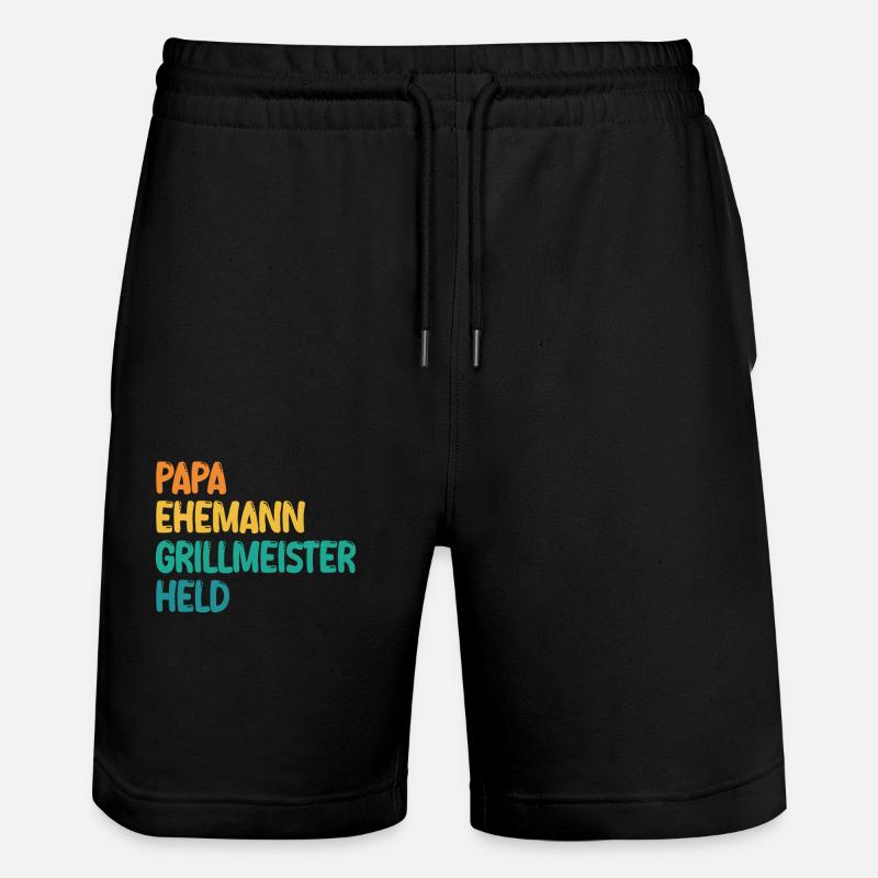 Dad Husband Grill Master Hero - Stanley/Stella Trainer Unisex Organic Jogging Shorts - black