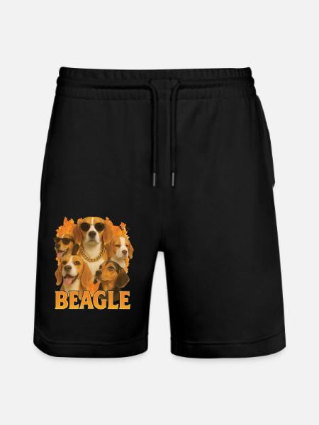 Beagle - Stanley/Stella Unisex Bio Joggingshorts Trainer  - Schwarz