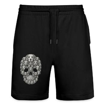 Beagle - Stanley/Stella Unisex Bio Joggingshorts Trainer  - Schwarz - Vorne - Nik (191cm) & Marisol (170cm)