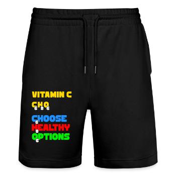 Vitamine C Choisir les options saines - Short de jogging bio TRAINER Stanley/Stella unisexe - noir - Devant - Nik (191cm) & Marisol (170cm)