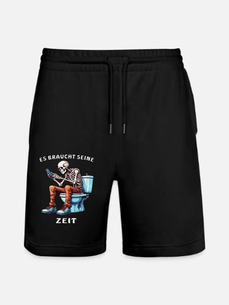 SKELETON TOILET SMARTPHONE - Stanley/Stella Trainer Unisex Organic Jogging Shorts - black