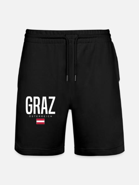 Graz, Austria - Stanley/Stella Trainer Unisex Organic Jogging Shorts - black
