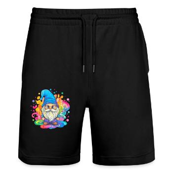 Colorful Rainbow Dwarf - Stanley/Stella Trainer Unisex Organic Jogging Shorts - black - Front - Nik (191cm) & Marisol (170cm)