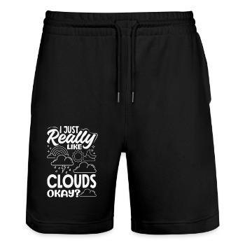 Funny Meteorology Weather Enthusiasts - Stanley/Stella Trainer Unisex Organic Jogging Shorts - black - Front - Nik (191cm) & Marisol (170cm)