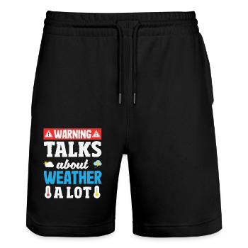 Funny Meteorology Weather Enthusiasts - Stanley/Stella Trainer Unisex Organic Jogging Shorts - black - Front - Nik (191cm) & Marisol (170cm)