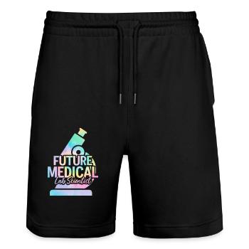 Futur scientifique de laboratoire médical Tie Dye MLS Medical - Short de jogging bio TRAINER Stanley/Stella unisexe - noir - Devant - Nik (191cm) & Marisol (170cm)