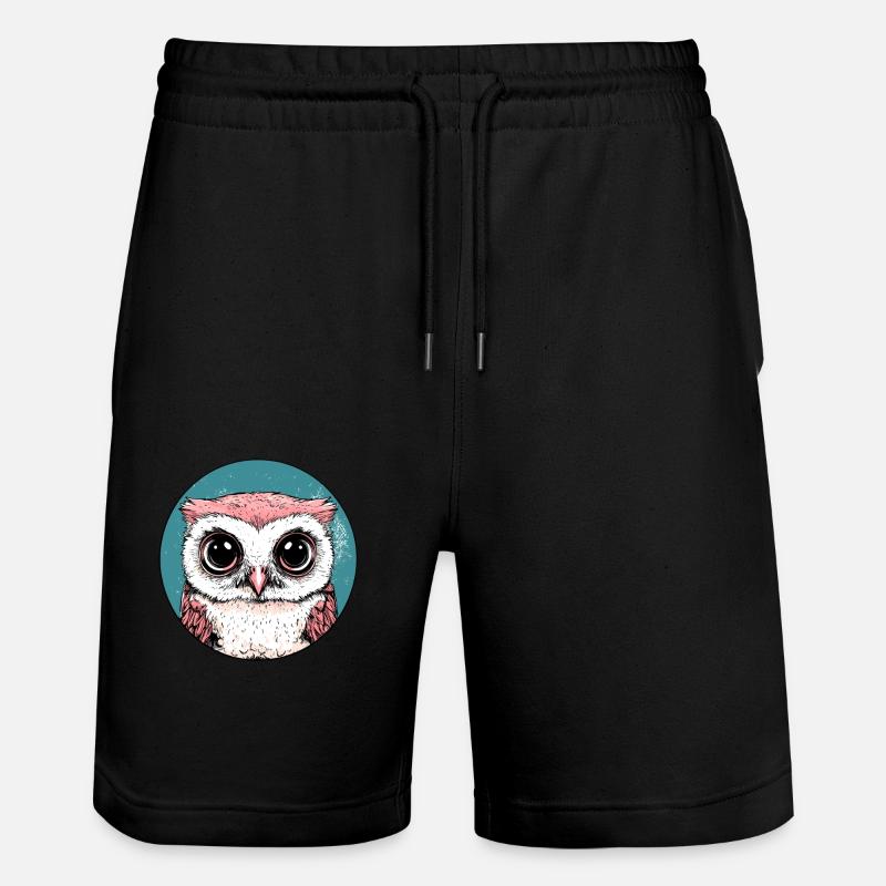 Hibou aux grands yeux - Short de jogging bio TRAINER Stanley/Stella unisexe - noir