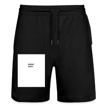 Monday again - Stanley/Stella Unisex Bio Joggingshorts Trainer  - Schwarz - Vorne - Nik (191cm) & Marisol (170cm)