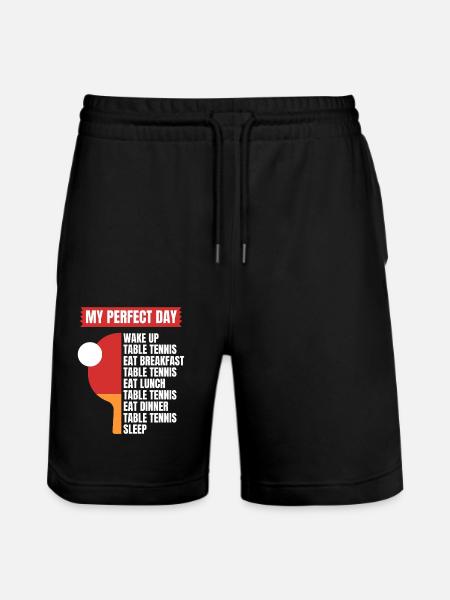 Table Tennis Design Table Tennis Fun - Stanley/Stella Trainer Unisex Organic Jogging Shorts - black