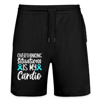Anxiety disorder Anxiety disorder - Stanley/Stella Trainer Unisex Organic Jogging Shorts - black - Front - Nik (191cm) & Marisol (170cm)