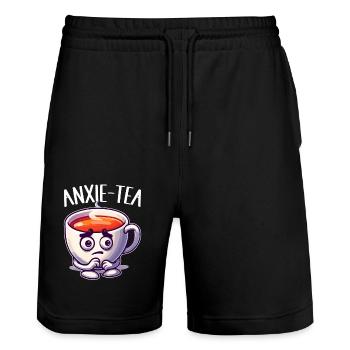 Trouble anxieux Trouble anxieux - Short de jogging bio TRAINER Stanley/Stella unisexe - noir - Devant - Nik (191cm) & Marisol (170cm)