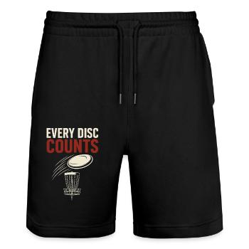 Disc -golf -coach -shirt -golf -instruktor Frisbee - Stanley/Stella Unisex Bio Joggingshorts Trainer  - Schwarz - Vorne - Nik (191cm) & Marisol (170cm)