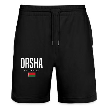 Orsha Belarus Weißrussland - Stanley/Stella Unisex Bio Joggingshorts Trainer  - Schwarz - Vorne - Nik (191cm) & Marisol (170cm)