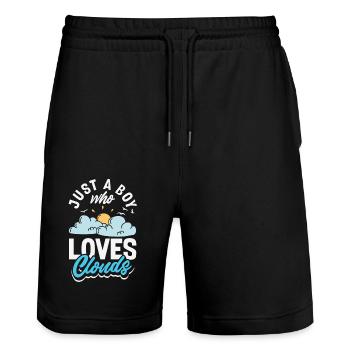 Funny Meteorology Weather Enthusiasts - Stanley/Stella Trainer Unisex Organic Jogging Shorts - black - Front - Nik (191cm) & Marisol (170cm)