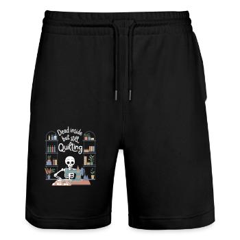 Dead Inside but Still Quilting Funny Quilting - Stanley/Stella Trainer Unisex Organic Jogging Shorts - black - Front - Nik (191cm) & Marisol (170cm)