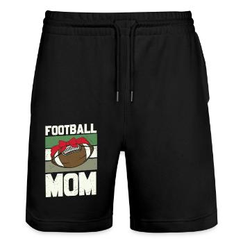 Football Mom Vintage Sports Design - Short de jogging bio TRAINER Stanley/Stella unisexe - noir - Devant - Nik (191cm) & Marisol (170cm)