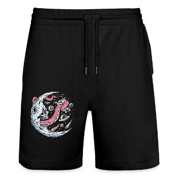 Bataille spatiale avec des tentacules extraterrestres - Short de jogging bio TRAINER Stanley/Stella unisexe - noir - Devant - Nik (191cm) & Marisol (170cm)
